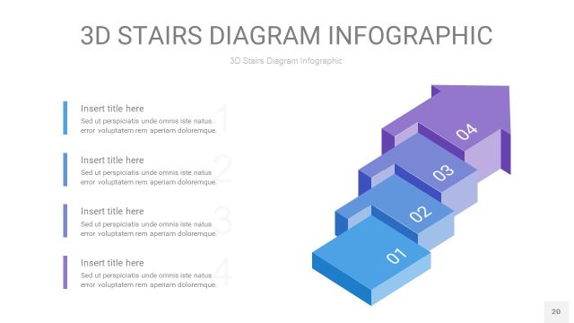 渐变紫蓝色3D阶梯PPT图表20