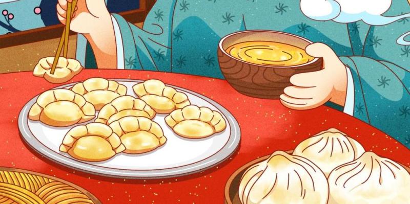 中国传统文化二十四节气冬至插画海报背景配图PSD竖版素材7