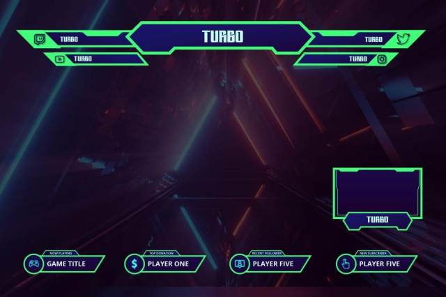 涡轮抽搐覆盖UI界面PSD设计模板turbo twitch overlay template 涡轮抽搐覆盖UI界面PSD设计模板turbo twitch overlay template