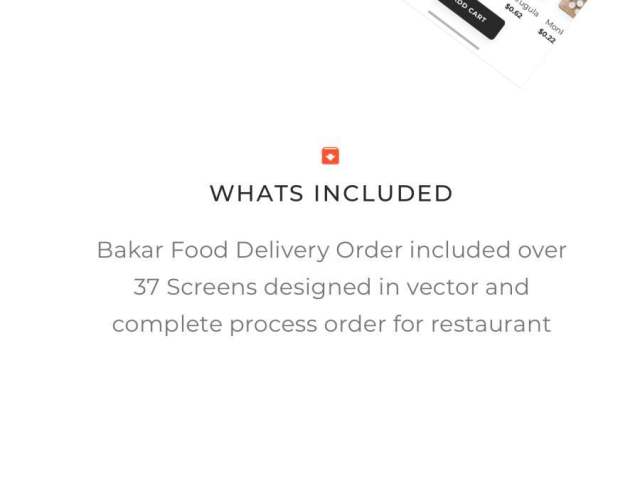 高级移动食品交付UI套件完整流程。，Bakar UI套件