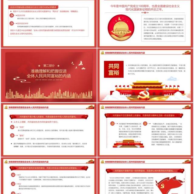 红色大气党建党政党课沿着中国式现代化道路走向共同富裕动态PPT模板 红色大气党建党政党课沿着中国式现代化道路走向共同富裕动态PPT模板