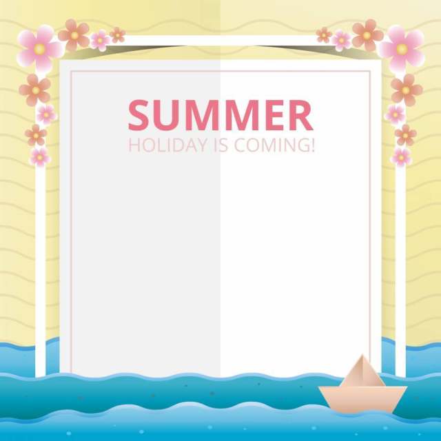 夏天主题在Papercraft风格的海滩和海图 夏天主题在Papercraft风格的海滩和海图