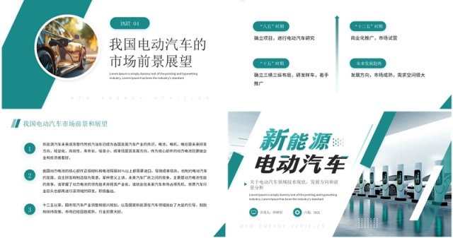 绿色商务风新能源电动汽车介绍PPT模板 绿色商务风新能源电动汽车介绍PPT模板
