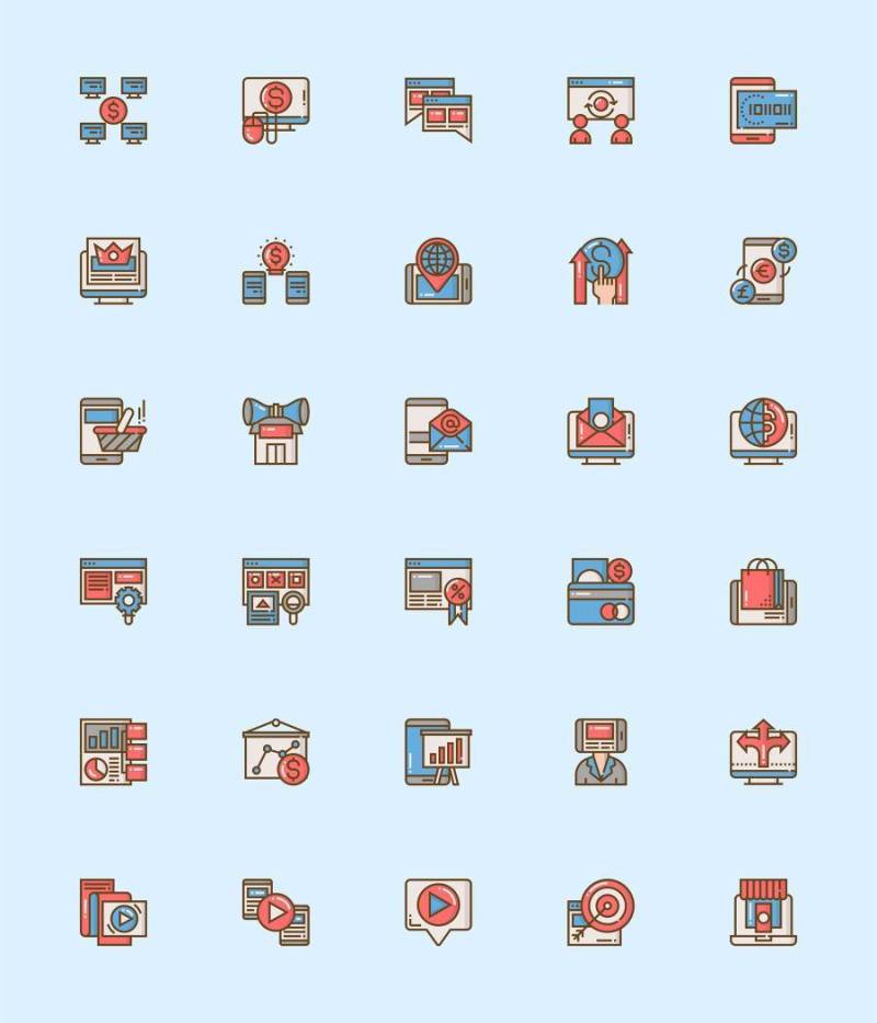 30 数字营销元素图标