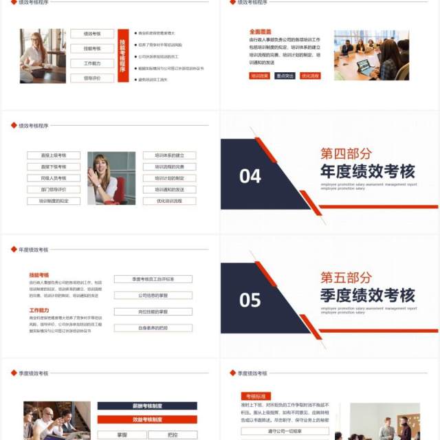 简约商务员工晋升薪资考核管理报告动态PPT模板