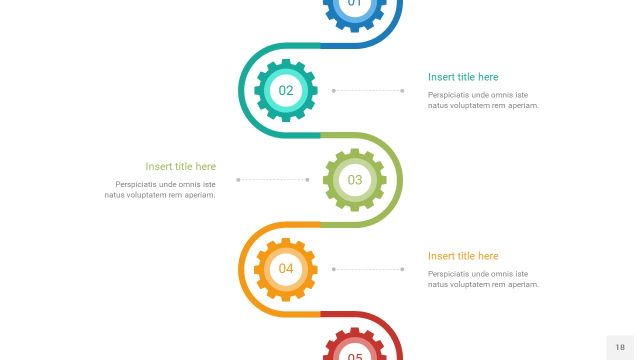 彩色齿轮PPT信息图18