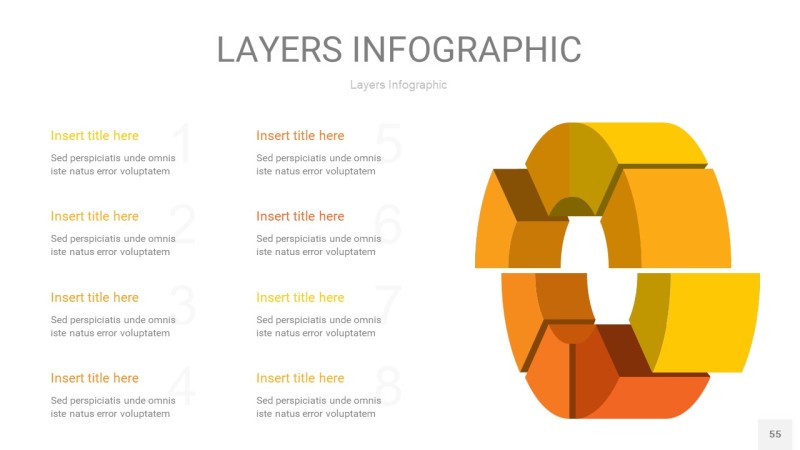 黄色3D分层PPT信息图55