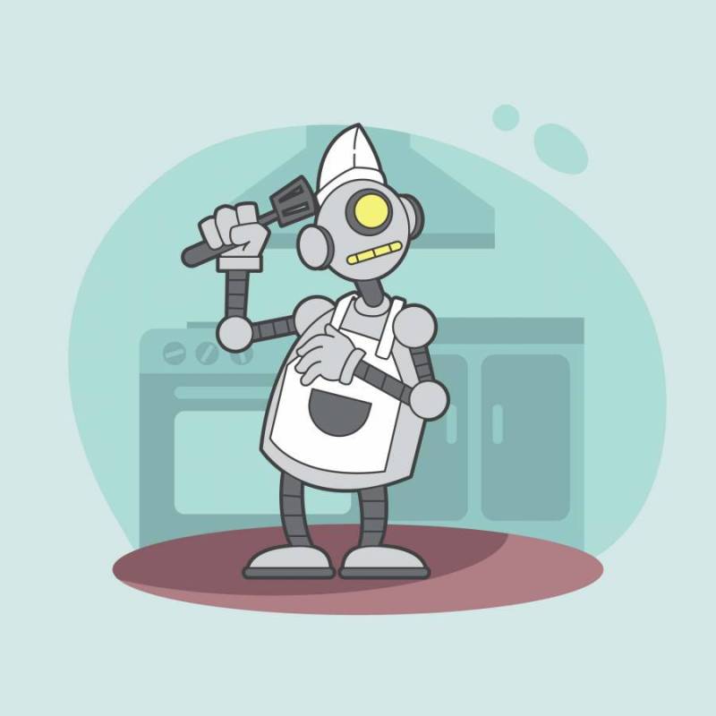 Ai机器人厨师例证
