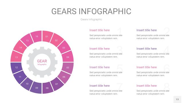 粉紫色齿轮PPT信息图13
