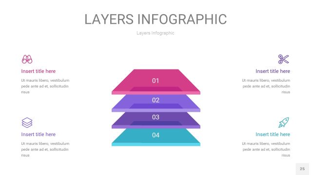 紫蓝色3D分层PPT信息图25