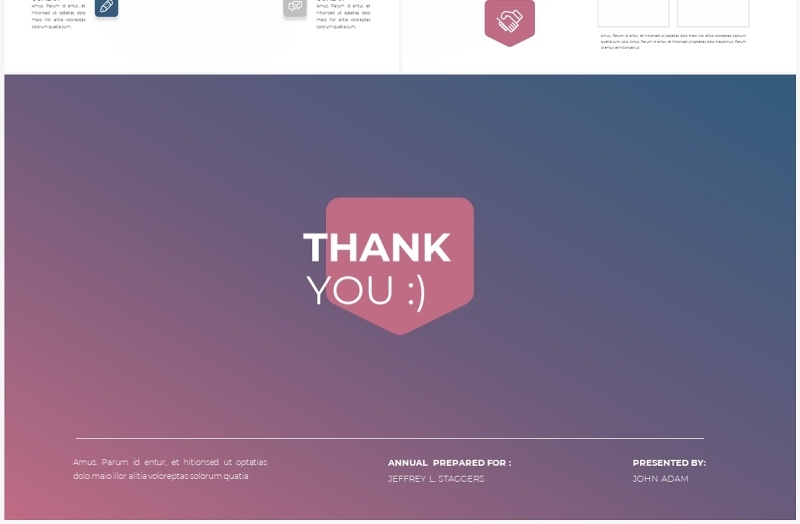 高级紫色年度工作报告信息图表PPT素材模板（无图可插图）Annual Report