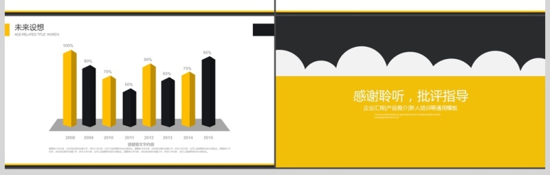 企业简约大气黑黄述职报告通用PPT模板