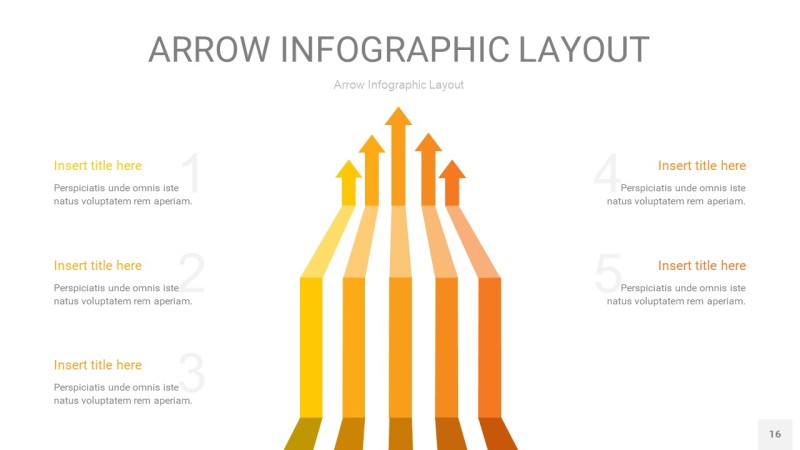 黄色箭头PPT信息图表16