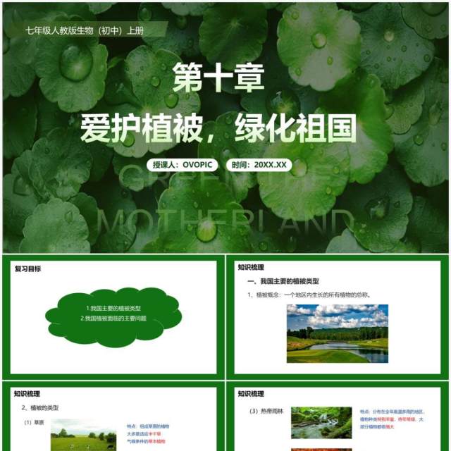 部编版七年级生物上册爱护植被绿化祖国课件PPT模板 部编版七年级生物上册爱护植被绿化祖国课件PPT模板