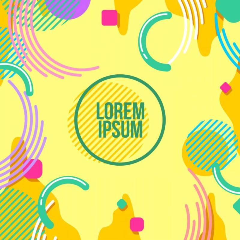 黄色孟菲斯背景矢量