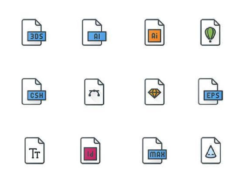 23 枚设计文件类型图标