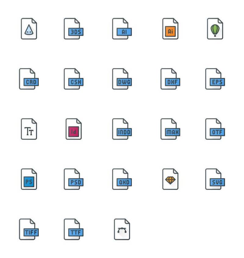 23 枚设计文件类型图标
