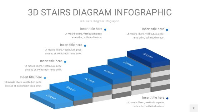 渐变蓝色3D阶梯PPT图表2