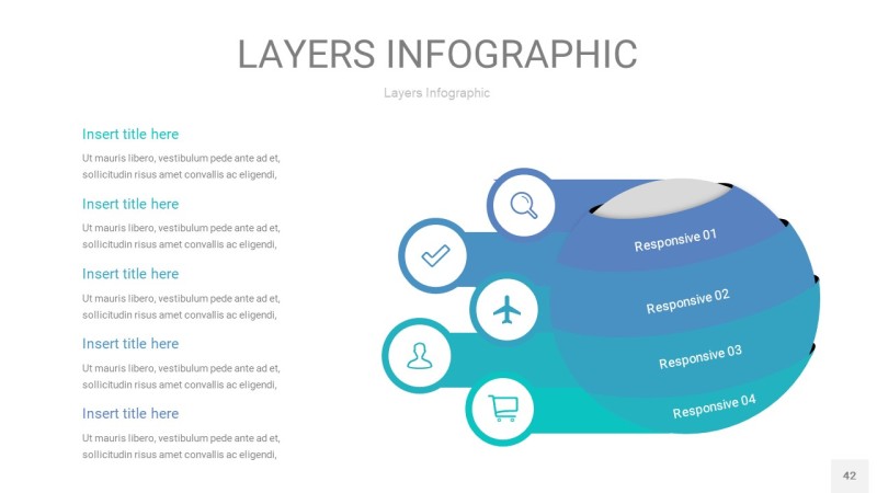 宝石绿3D分层PPT信息图42