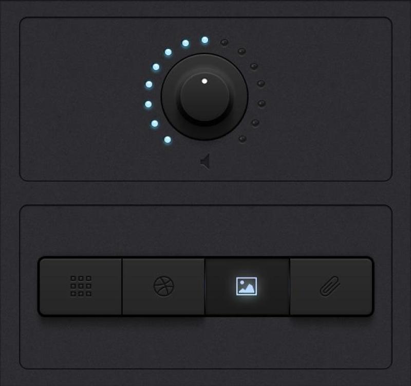 两个黑色调UI设计-按钮-旋钮