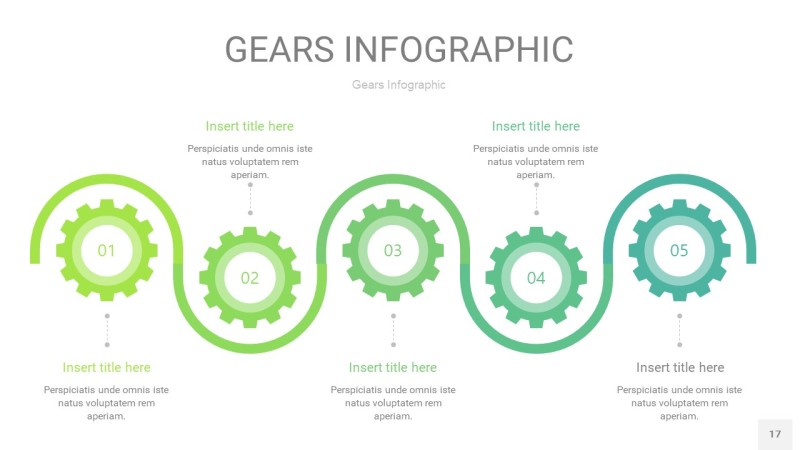 浅绿色齿轮PPT信息图17