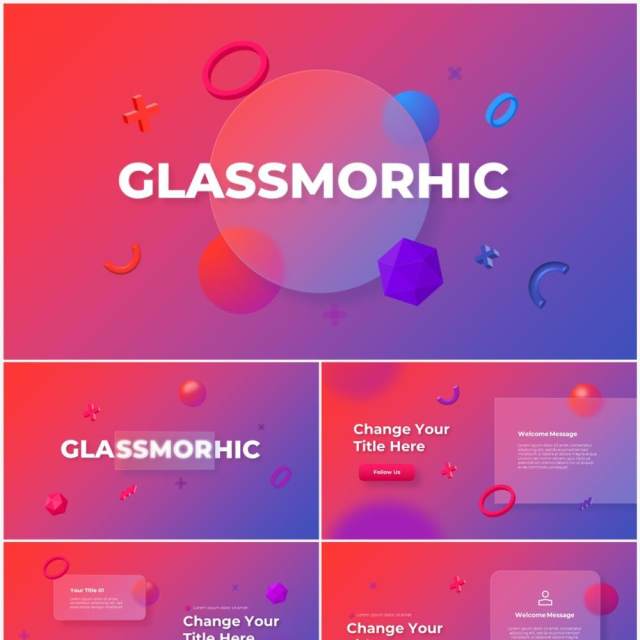 玻璃红蓝色国外动态商业商务PPT模板素材Glass Red Blue 玻璃红蓝色国外动态商业商务PPT模板素材Glass Red Blue