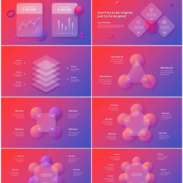 玻璃红蓝色国外动态商业商务PPT模板素材Glass Red Blue 玻璃红蓝色国外动态商业商务PPT模板素材Glass Red Blue