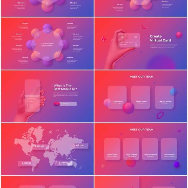 玻璃红蓝色国外动态商业商务PPT模板素材Glass Red Blue 玻璃红蓝色国外动态商业商务PPT模板素材Glass Red Blue