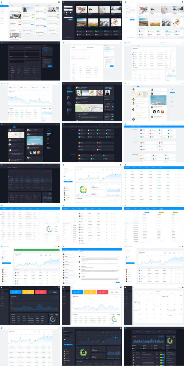 在Sketch，40 Web Dashboard UI Kit中设计的40个仪表板UI屏幕