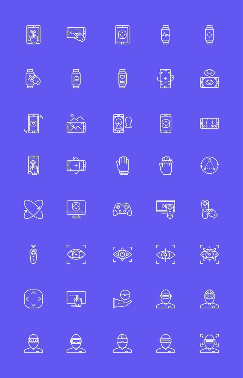 40 枚虚拟现实元素图标