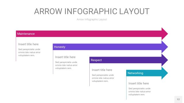 紫色系箭头PPT信息图表12