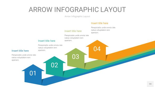 黄蓝绿箭头PPT信息图表14