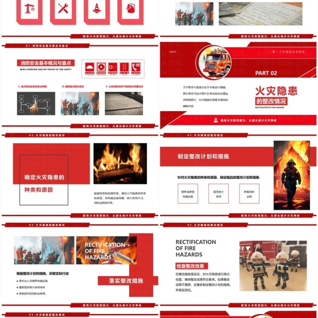 红色简约风消防安全报告PPT模板 红色简约风消防安全报告PPT模板