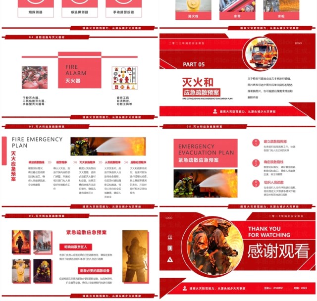 红色简约风消防安全报告PPT模板 红色简约风消防安全报告PPT模板