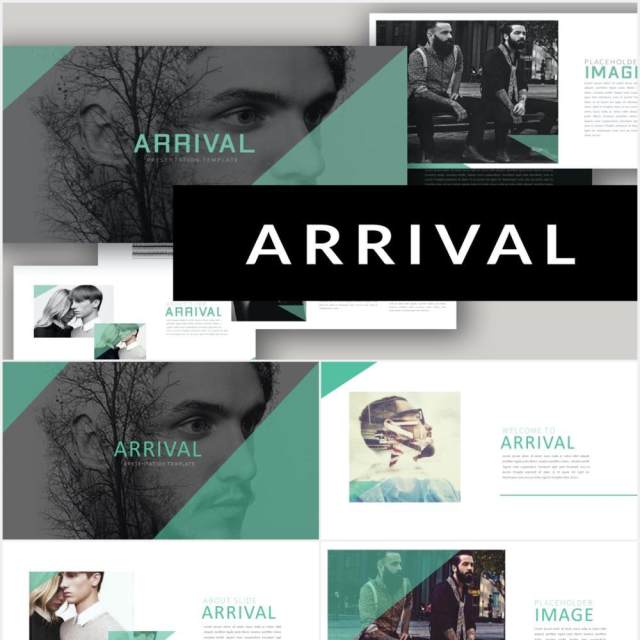 个性创意摄影展示PPT模板Arrival powerpoint