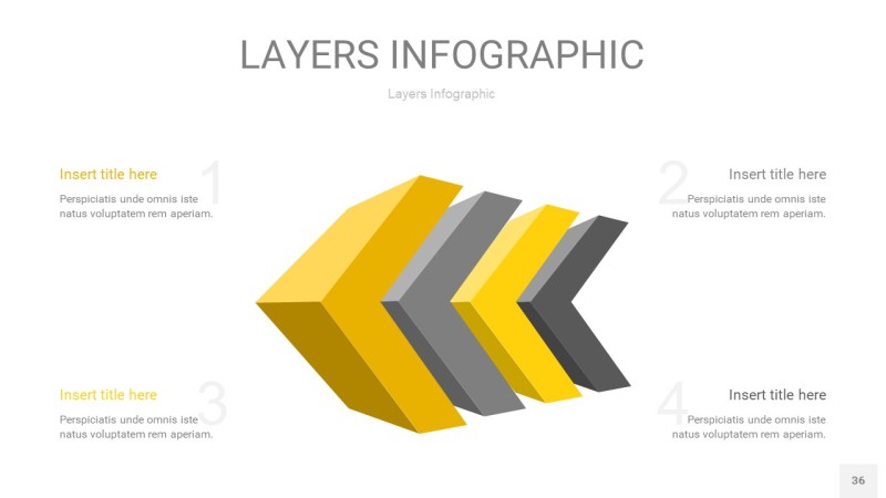 灰黄色3D分层PPT信息图36