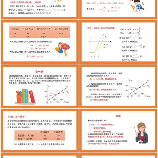 部编版八年级数学下册课题学习选择方案课件PPT模板