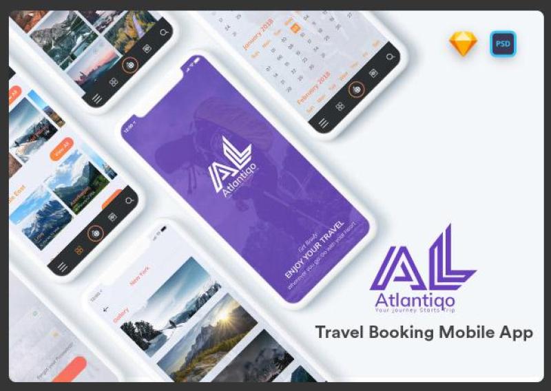 旅行社用户界面UI素材模板Atlantigo-Travel UI Kit