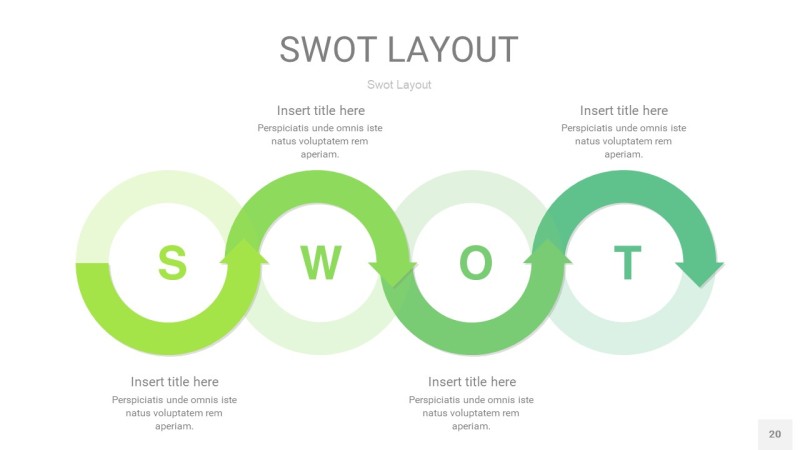 绿色SWOT图表PPT20