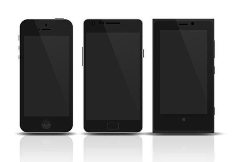 3个移动设备样机