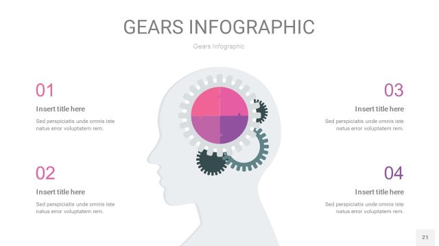 粉紫色齿轮PPT信息图21