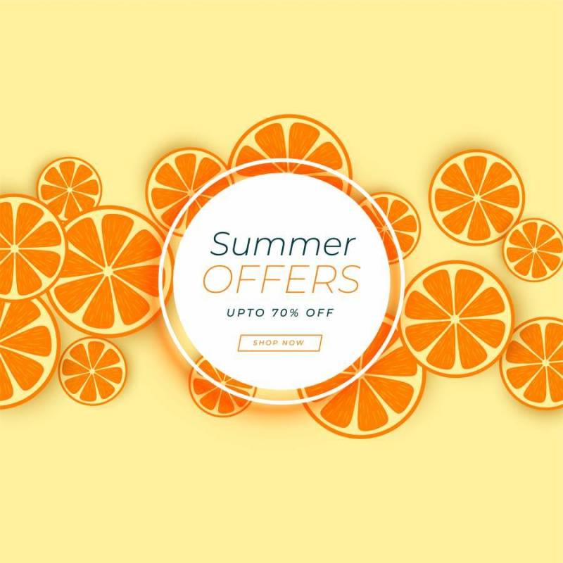 夏天销售的橙色果子背景