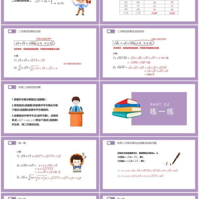 部编版八年级数学下册二次根式的乘除课件PPT模板