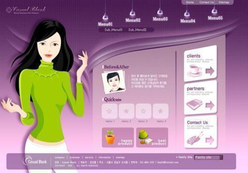 韩国女性俱乐部网站模板