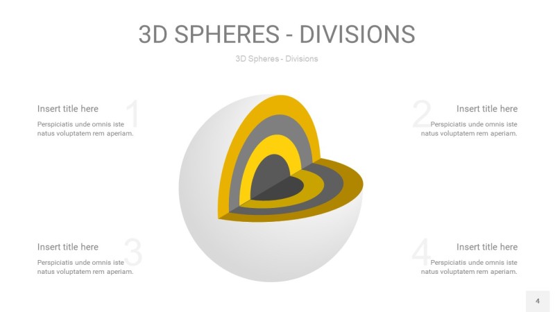 灰黄色3D球体切割PPT信息图4