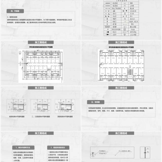 灰色简约风工程图纸方案培训PPT模板