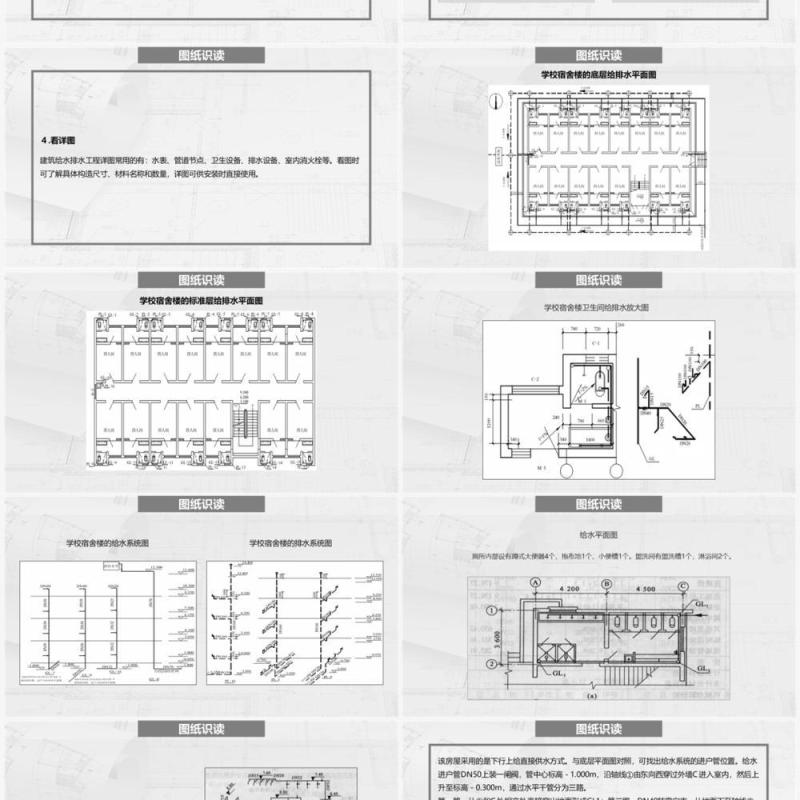 灰色简约风工程图纸方案培训PPT模板