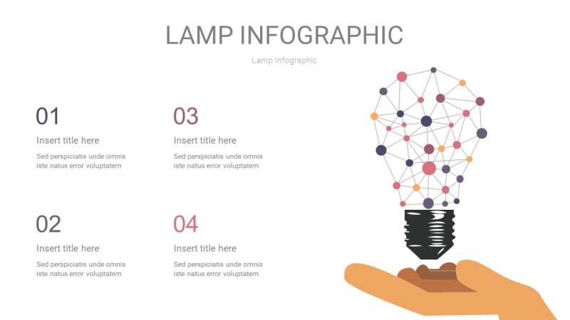 紫黄渐变色创意灯PPT信息图6