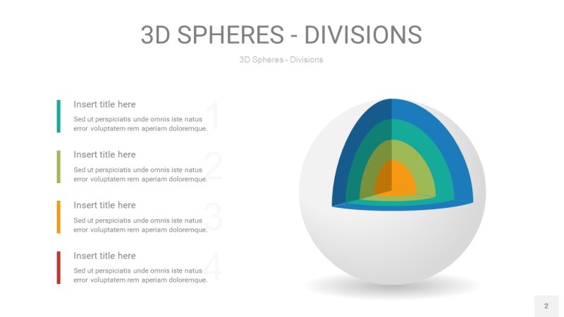 彩色3D球体切割PPT信息图2