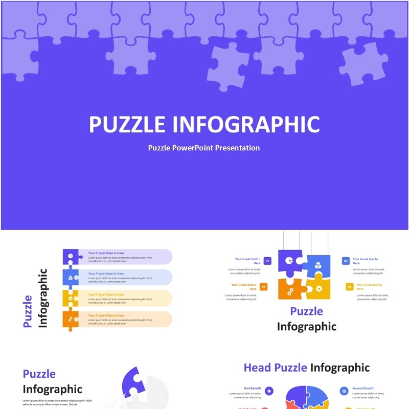 创意拼图PPT素材模板Puzzle